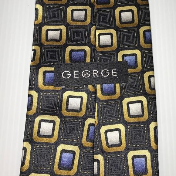 George Square Pattern Silk Necktie - Picture 3 of 5